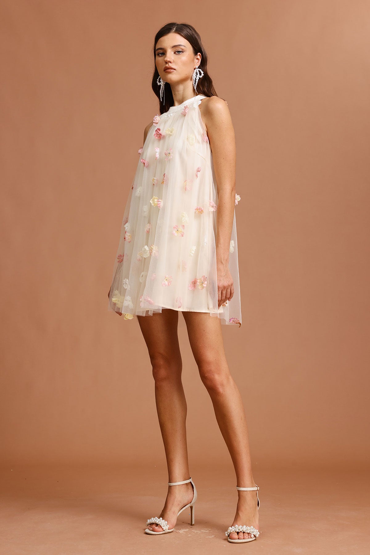 Floral Light Blue Mini Dress