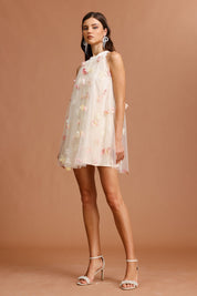 Floral Light Blue Mini Dress