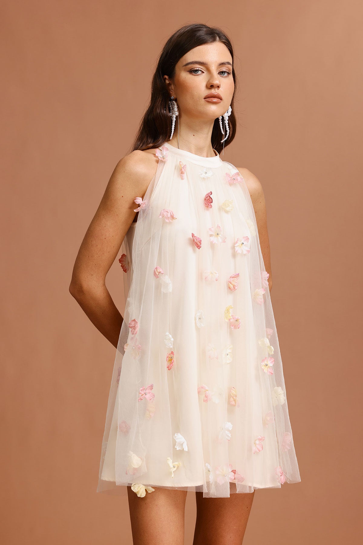 Floral Light Blue Mini Dress