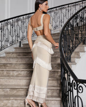 Champagne Fringe Contour Gown