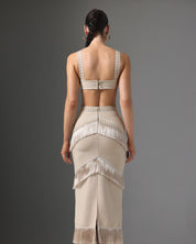 Champagne Fringe Contour Gown