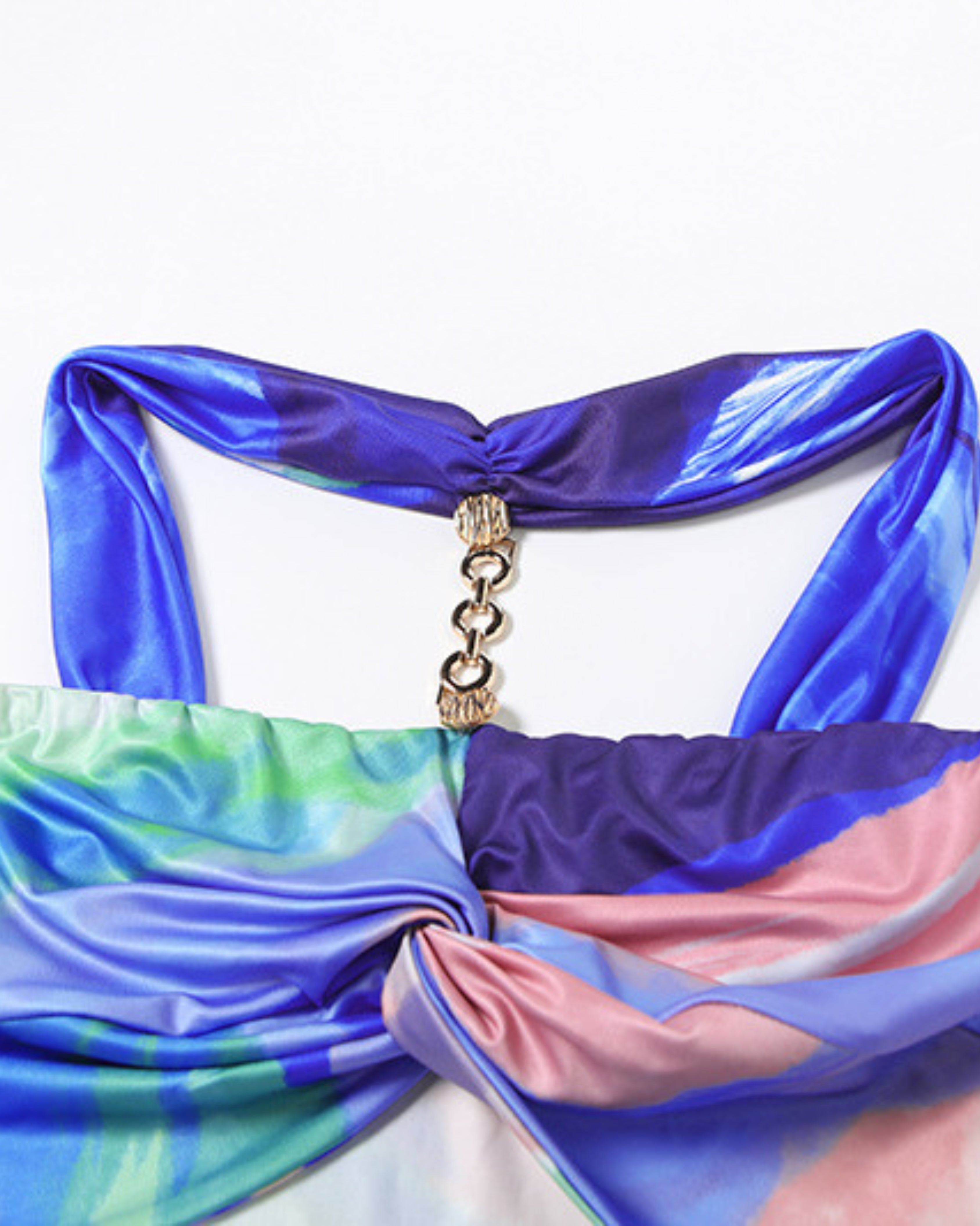 Azure Mirage Cut-Out Mini Dress