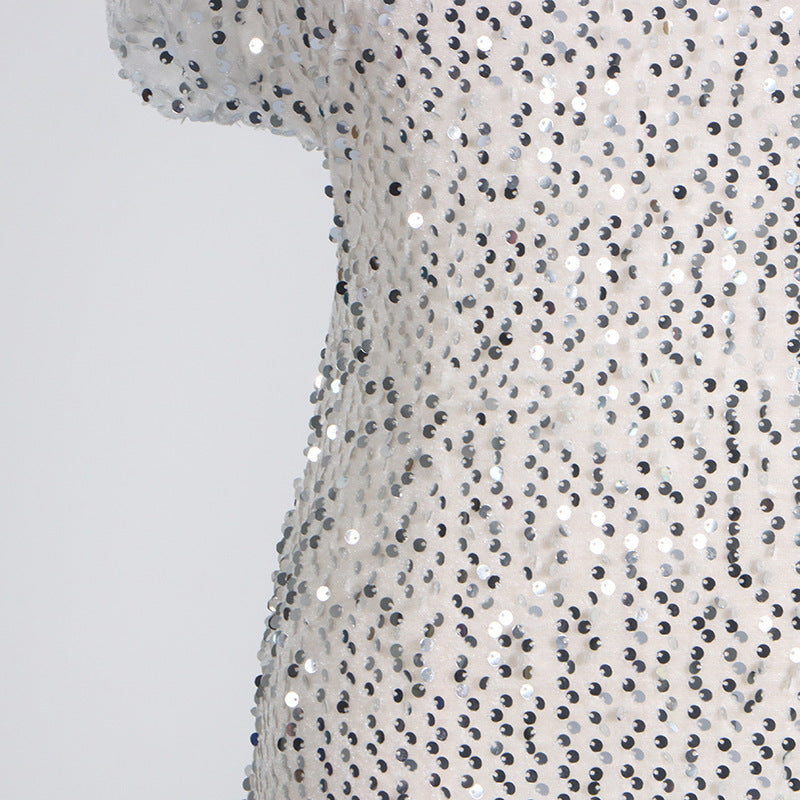 Crystal White Structured Mini Dress