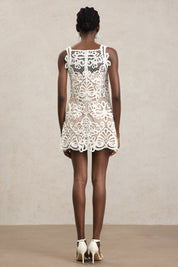 Ethereal Grace Crochet Mini Dress