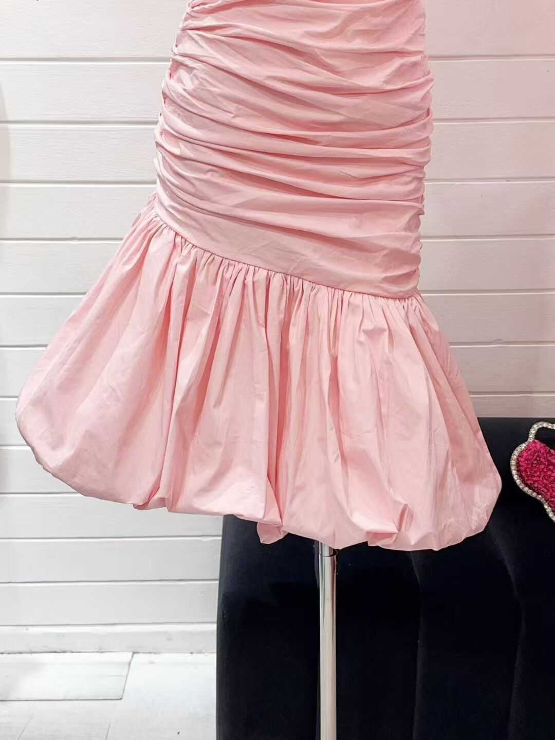 The Pink Champagne Ruché Dress