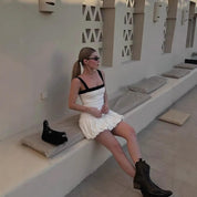 Classic Edge Contrast Strap Dress