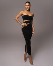 Midnight Cut-Curve Strapless Bodycon Dress