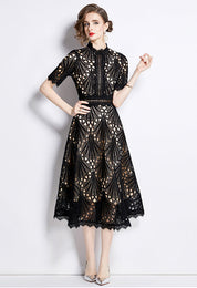 Fuchsia Elegance Midi Label Dress