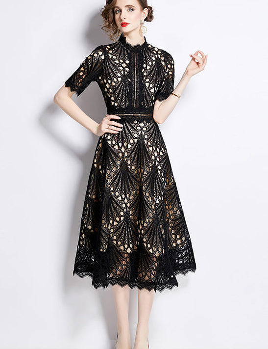 Fuchsia Elegance Midi Label Dress