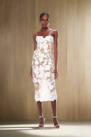 Petal Whisper Strapless Dress