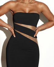 Midnight Cut-Curve Strapless Bodycon Dress