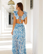 Azure Daydream Cutout Maxi Dress