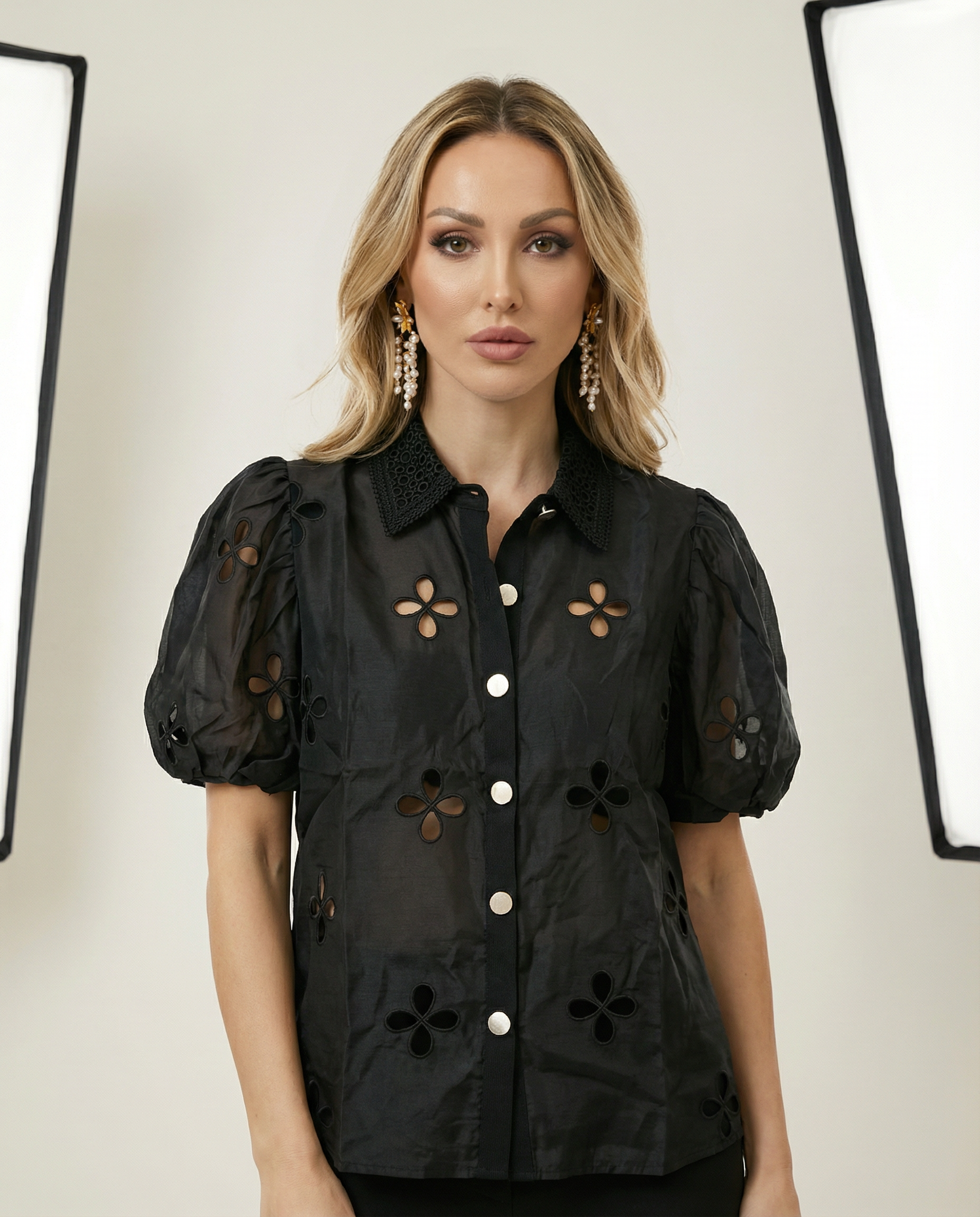 Black flower Blouse