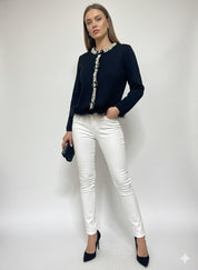 Frost Charm Feather-Trim Jacket