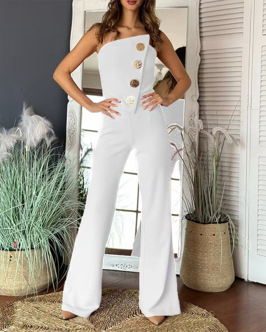 Noir Luxe Strapless Jumpsuit