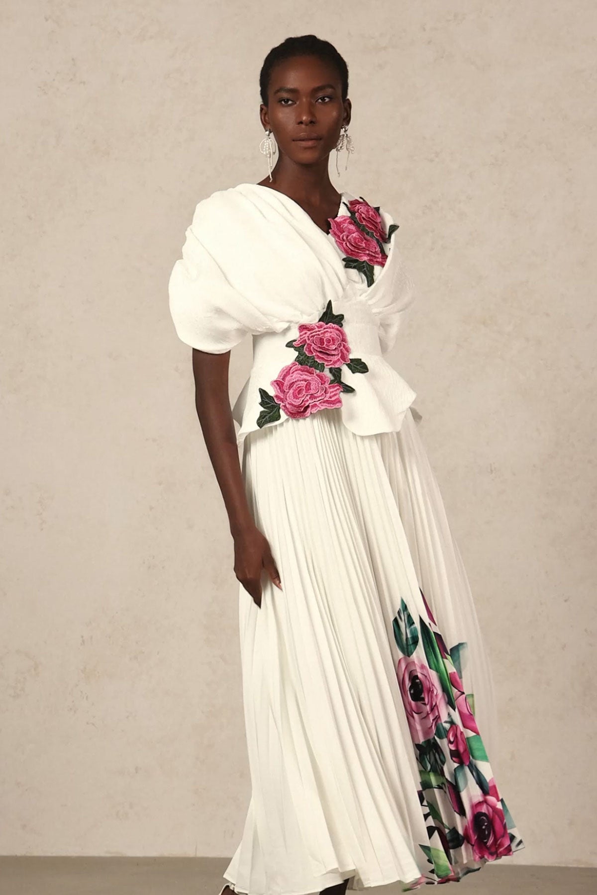 White Floral Applique