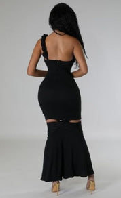 Shadow Siren Ruched Cutout Gown