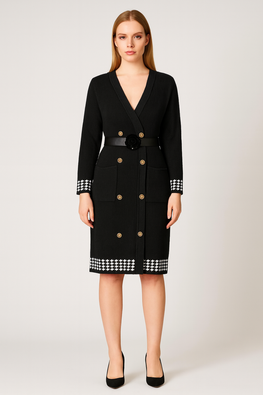 Black Heritage Trim Longline Dress