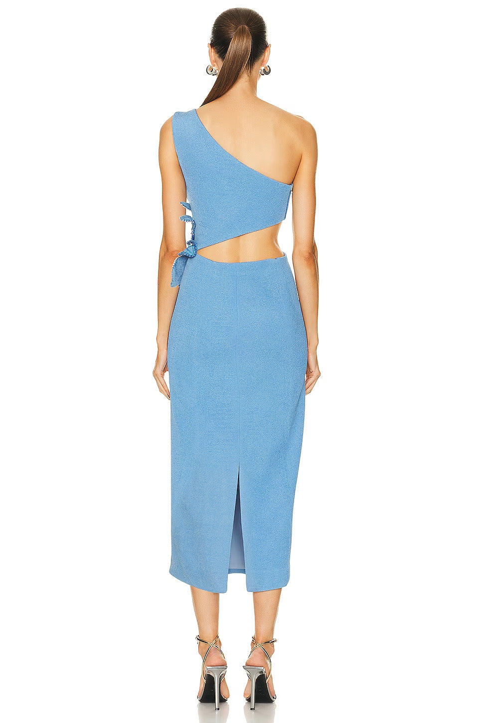 Azure Bloom Midi Dress