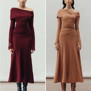 Garnet Grace Off-Shoulder Gown