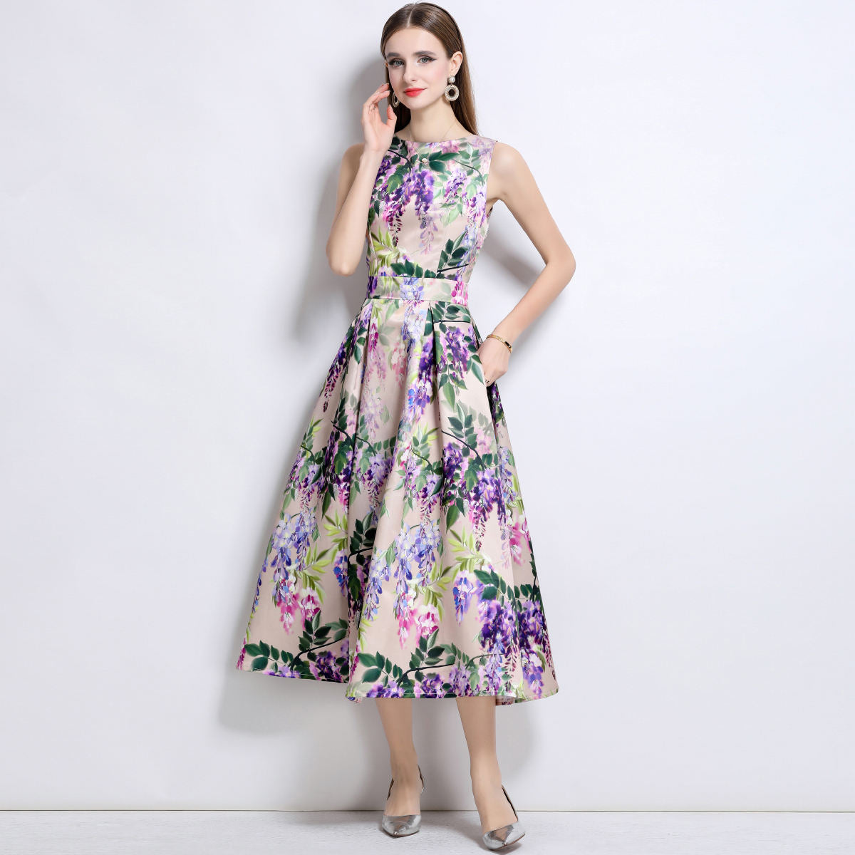 Wisteria Dreams Printed Dress