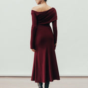 Garnet Grace Off-Shoulder Gown