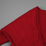 Crimson Contour High-Neck Gown