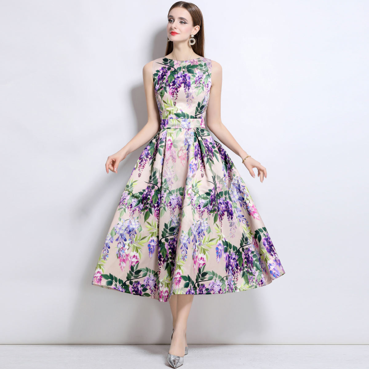 Wisteria Dreams Printed Dress