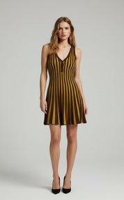 Warm Radiance Ribbed Sweater Dress