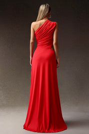 Scarlet Goddess Cut-Out Draped Gown