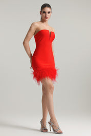 Red Diva Strapless Party Dress