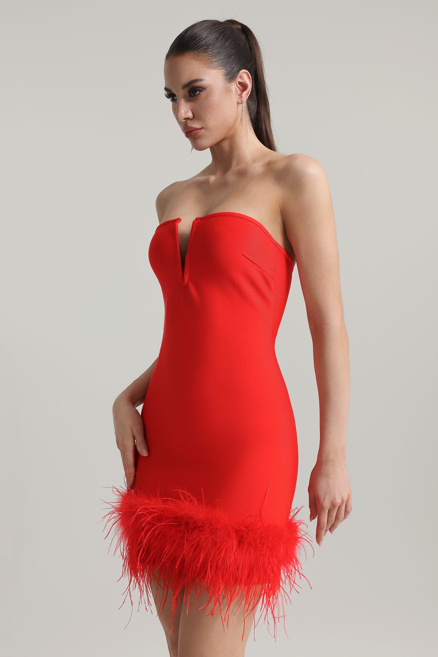 Red Diva Strapless Party Dress