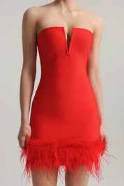 Red Diva Strapless Party Dress