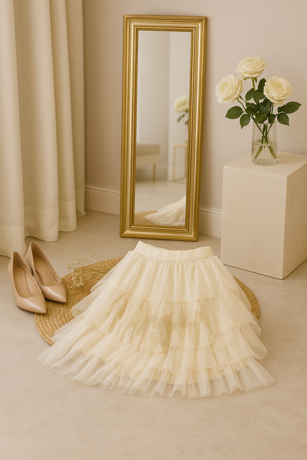 Pearl Bloom Label Skirt