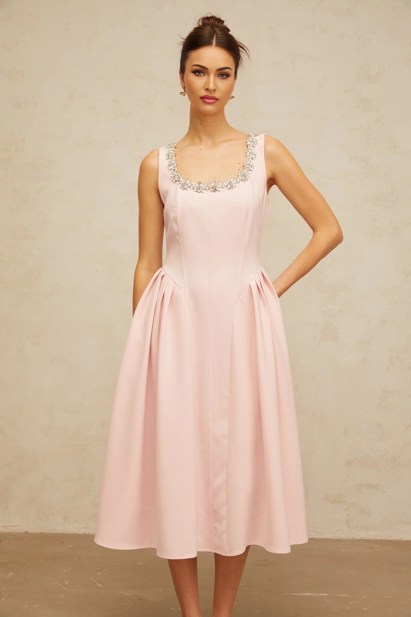 Eternal Bloom Pearl Embellished Dress