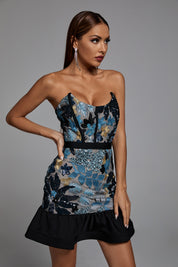 The Mirella Sequined Off Shoulder Label Dress