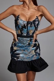 The Mirella Sequined Off Shoulder Label Dress