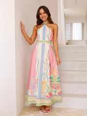 Pastel Escape halter  Maxi Dress