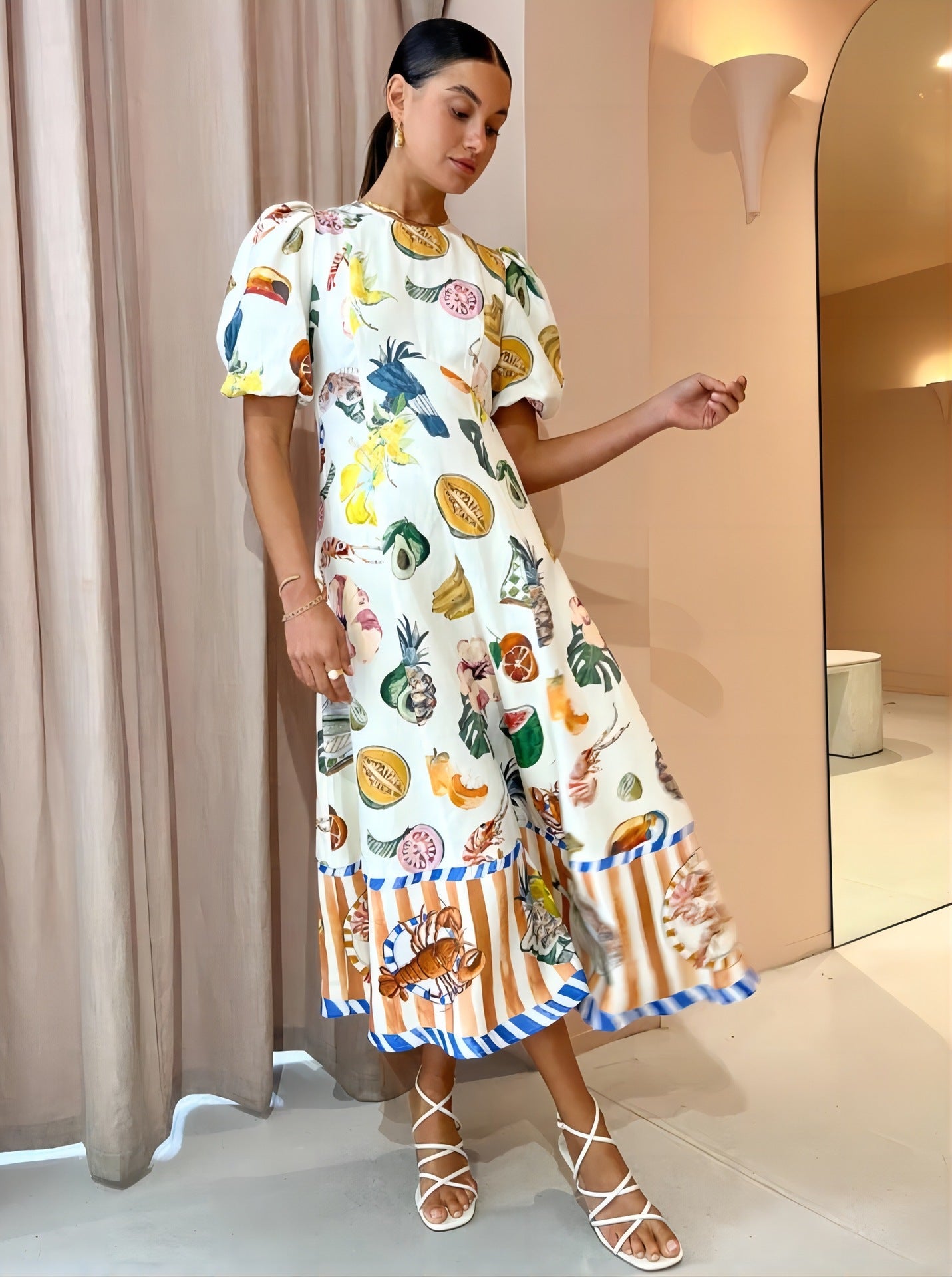 Tropical Harvest Midi Dress