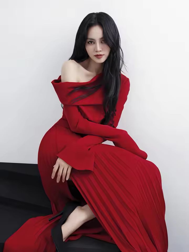 Rouge Allure Off-Shoulder Gown