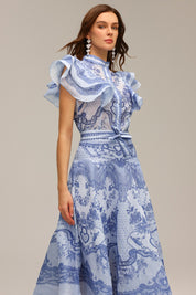 Blue Delft Romance Skirt & Top