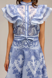 Blue Delft Romance Skirt & Top