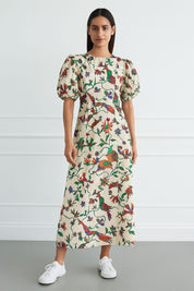 Meadow Song Puff-Sleeve Maxi Dress”