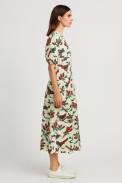 Meadow Song Puff-Sleeve Maxi Dress”