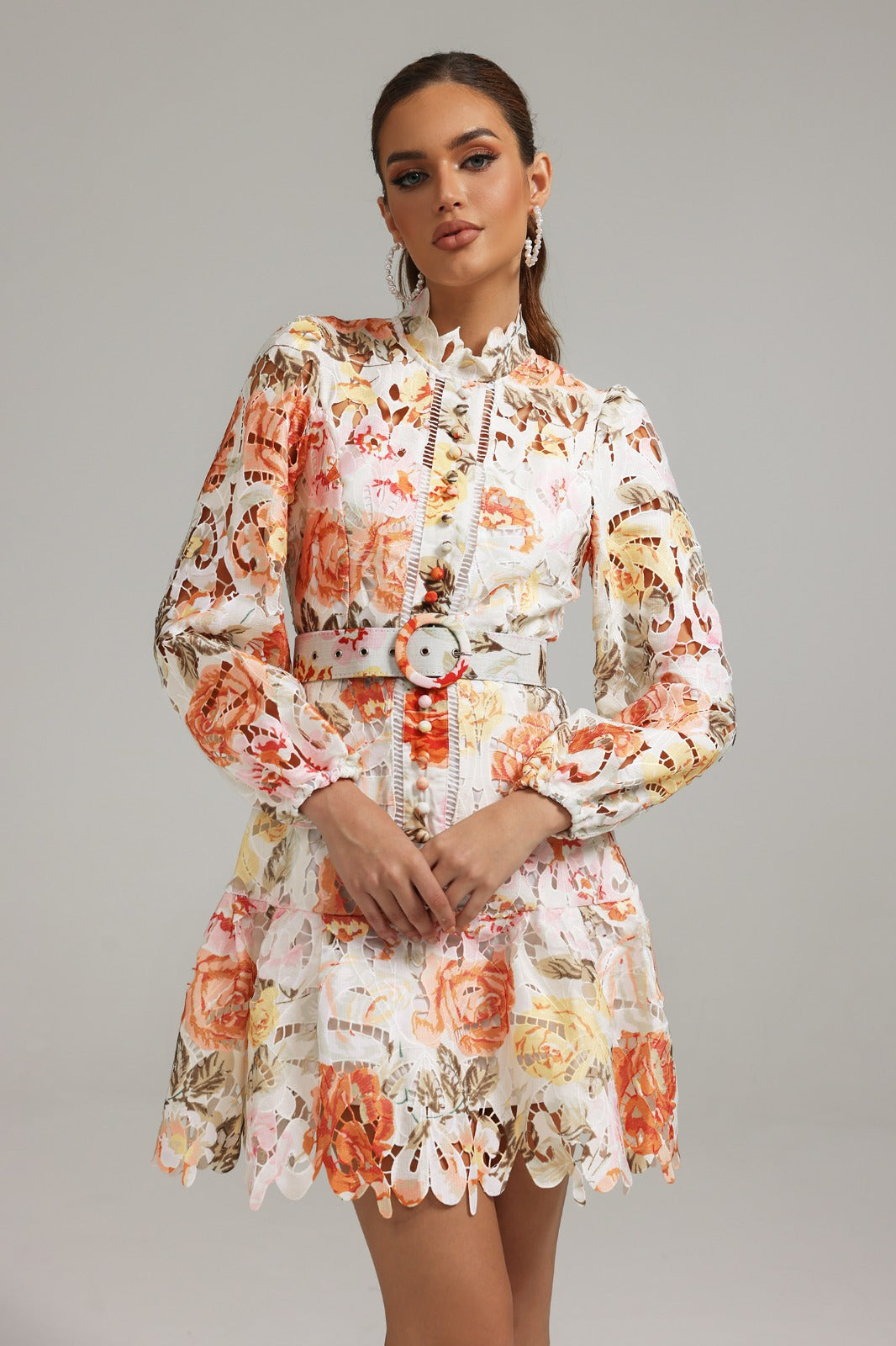 Floral Grace Buttoned Dress