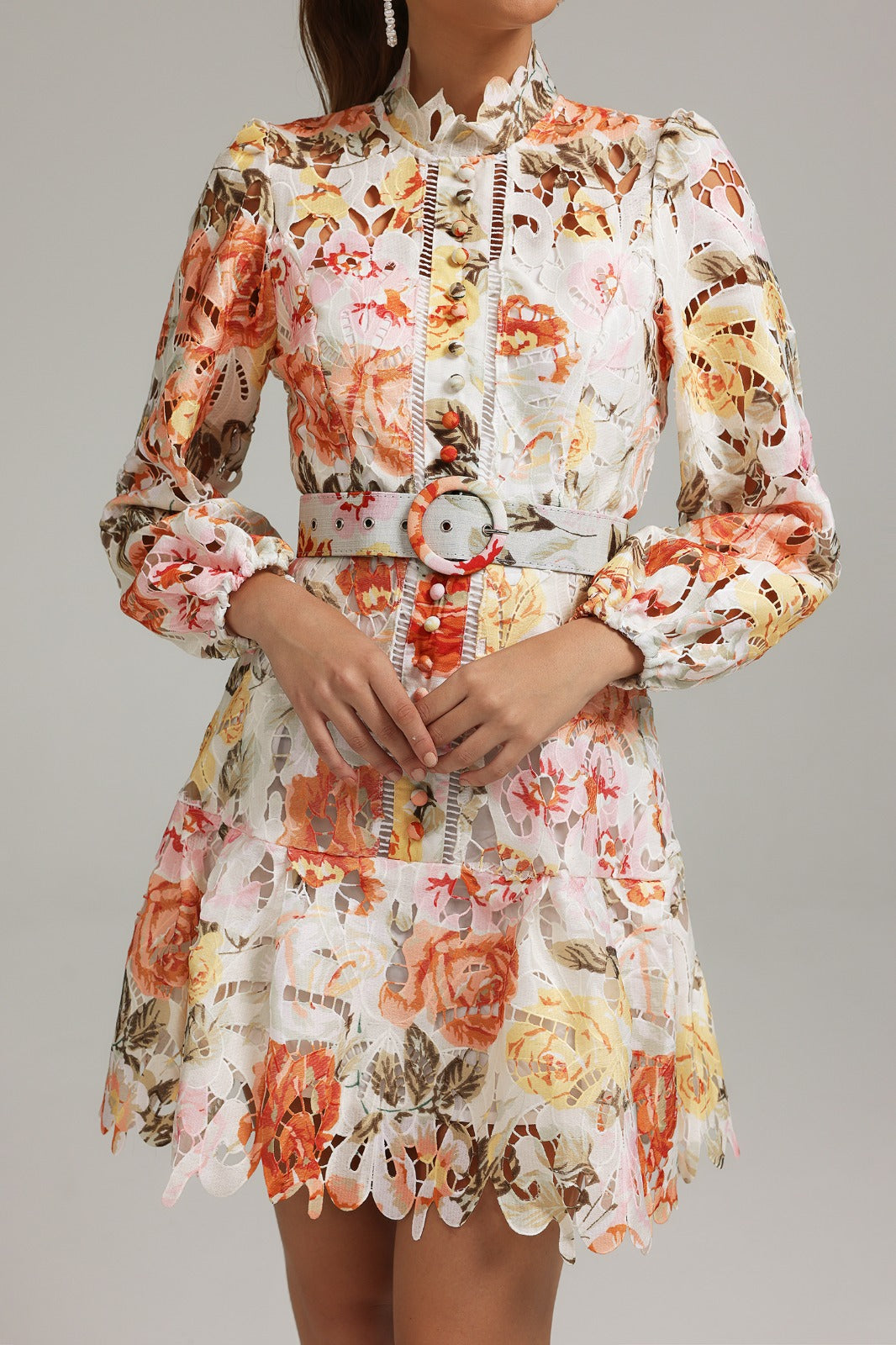 Floral Grace Buttoned Dress