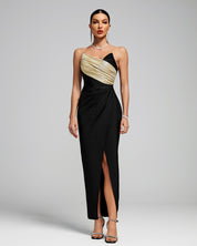 Golden Noir Strapless Dress