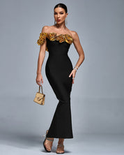 Golden Bloom Couture Dress