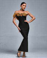 Golden Bloom Couture Dress