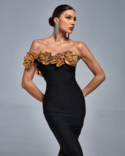 Golden Bloom Couture Dress